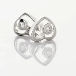 Boucles D'oreilles Puces Ashley Argent Blanc Oxyde De Zirconium