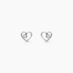 Boucles D'oreilles Puces Ashley Argent Blanc Oxyde De Zirconium