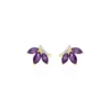 Boucles D'oreilles Puces Augustina Or Jaune Amethyste Oxyde