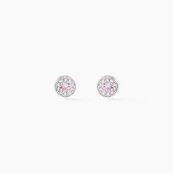 Boucles D'oreilles Puces Auxana Argent Blanc Oxyde De Zirconium