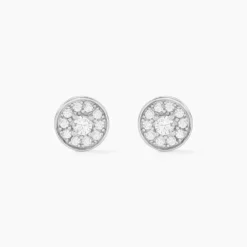 Boucles D'oreilles Puces Auxana Argent Blanc Oxyde De Zirconium