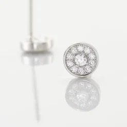 Boucles D'oreilles Puces Auxana Argent Blanc Oxyde De Zirconium