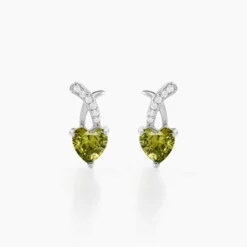 Boucles D'oreilles Puces Avalon Argent Blanc Oxyde De Zirconium
