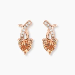 Boucles D'oreilles Puces Avalon Argent Rose Oxyde De Zirconium