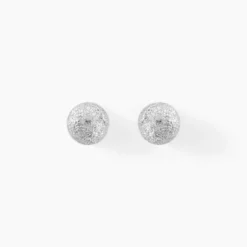 Boucles D'oreilles Puces Ayana Argent Blanc
