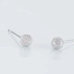 Boucles D'oreilles Puces Ayana Argent Blanc