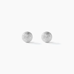 Boucles D'oreilles Puces Ayana Argent Blanc