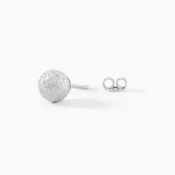 Boucles D'oreilles Puces Ayana Argent Blanc