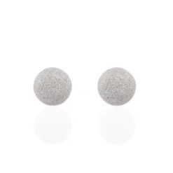 Boucles D'oreilles Puces Ayana Argent Blanc