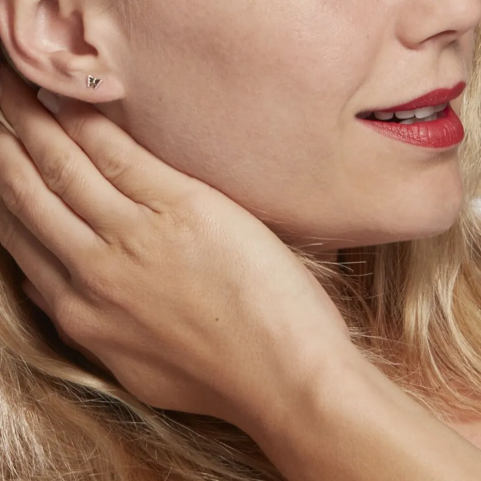 Boucles D'oreilles Puces Bartholomée Papillon Or Jaune