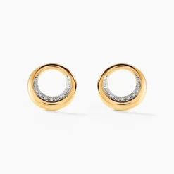 Boucles D'oreilles Puces Batoul Or Jaune Diamant
