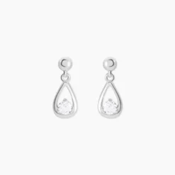 Boucles D'oreilles Puces Bethilda Argent Blanc Oxyde De Zirconium