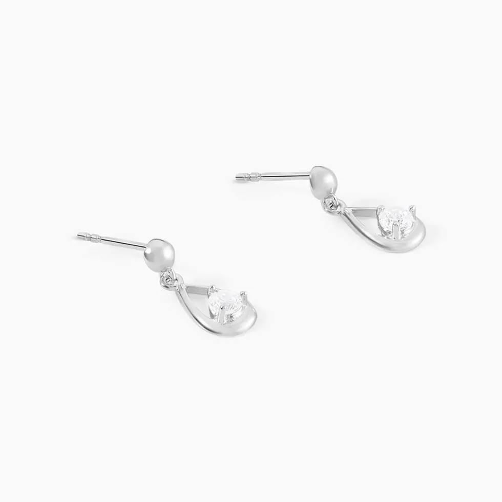 Boucles D'oreilles Puces Bethilda Argent Blanc Oxyde De Zirconium