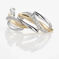 Boucles D'oreilles Puces Bodil Or Bicolore Diamant