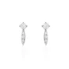 Boucles D'oreilles Puces Bormana Argent Blanc Oxyde De Zirconium