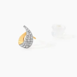 Boucles D'oreilles Puces Boucle D'or Or Jaune Oxyde De Zirconium