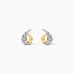Boucles D'oreilles Puces Boucle D'or Or Jaune Oxyde De Zirconium