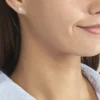 Boucles D'oreilles Puces Brendana Argent Blanc Oxyde De Zirconium
