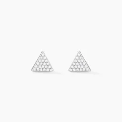 Boucles D'oreilles Puces Brendana Argent Blanc Oxyde De Zirconium