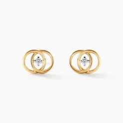 Boucles D'oreilles Puces Briitilia Or Jaune Diamant
