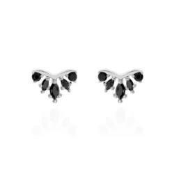 Boucles D'oreilles Puces Calixa Argent Blanc Oxyde De Zirconium