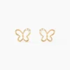 Boucles D'oreilles Puces Camomille Or Jaune Oxyde De Zirconium