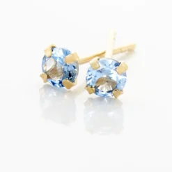 Boucles D'oreilles Puces Carin Serti Griffe 2 Or Jaune Oxyde
