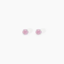 Boucles D'oreilles Puces Carin Or Blanc Oxyde De Zirconium
