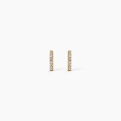 Boucles D'Oreilles Puces Carmelia Plaqué Or Jaune Oxyde De Zirconium