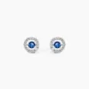 Boucles D'oreilles Puces Carren Argent Blanc Oxyde De Zirconium