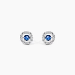 Boucles D'oreilles Puces Carren Argent Blanc Oxyde De Zirconium