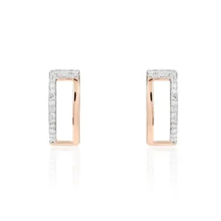 Boucles D'oreilles Puces Charlie Or Rose Diamant