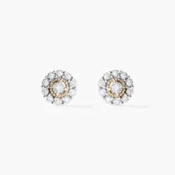 Boucles D'oreilles Puces Charletta Or Jaune Diamant