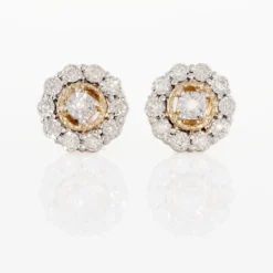 Boucles D'oreilles Puces Charletta Or Jaune Diamant