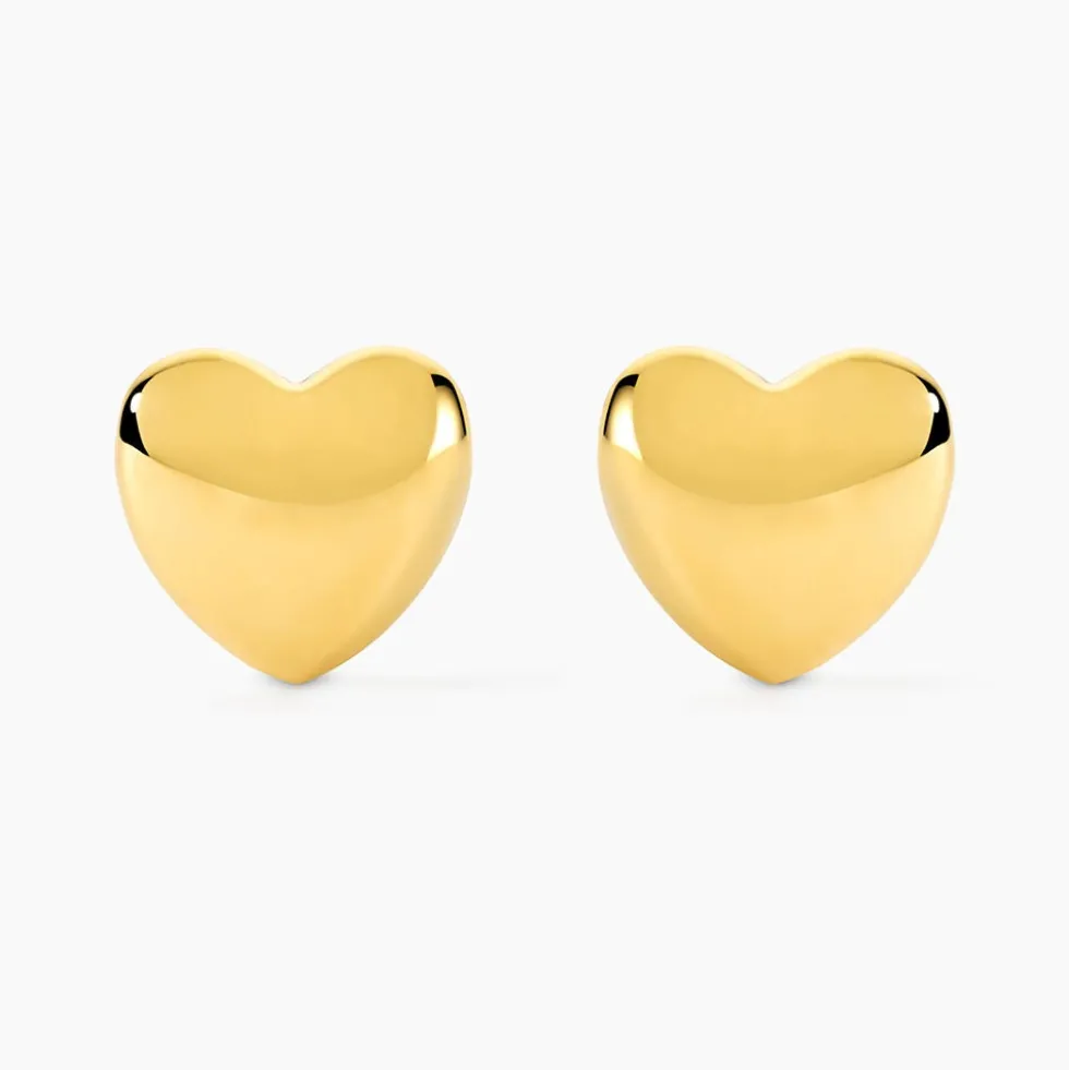 Boucles D'Oreilles Puces Cherish Acier Jaune