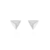 Boucles D'oreilles Puces Cleona Argent Blanc Oxyde De Zirconium