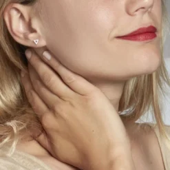 Boucles D'oreilles Puces Clery Argent Blanc Oxyde De Zirconium