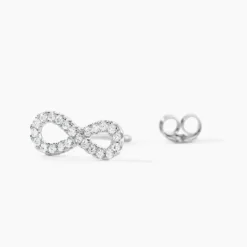 Boucles D'oreilles Puces Clélia Argent Blanc Oxyde De Zirconium
