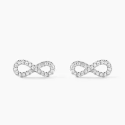 Boucles D'oreilles Puces Clélia Argent Blanc Oxyde De Zirconium