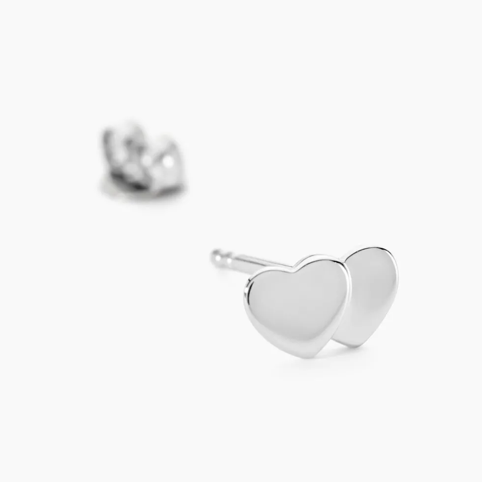 Boucles D'oreilles Puces Collinette Argent Blanc