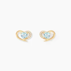 Boucles D'Oreilles Puces Creighton Or Jaune Topaze Oxyde De Zirconium