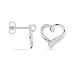 Boucles D'oreilles Puces Daviane Argent Blanc Oxyde De Zirconium
