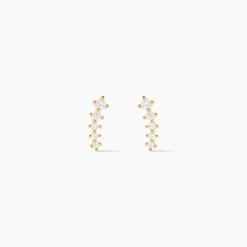Boucles D'oreilles Puces Delia Or Jaune Oxyde De Zirconium