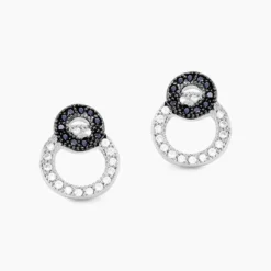 Boucles D'oreilles Puces Diana Argent Blanc Oxyde De Zirconium