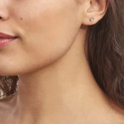 Boucles D'oreilles Puces Dolly Or Jaune Oxyde De Zirconium