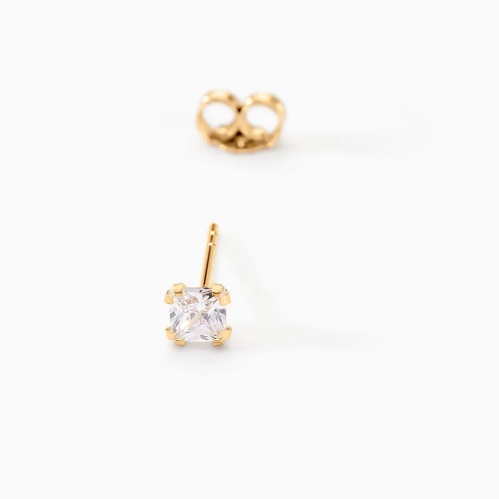 Boucles D'oreilles Puces Doreen Or Jaune Oxyde De Zirconium