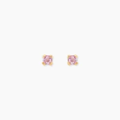 Boucles D'oreilles Puces Doreen Carre Or Jaune Oxyde De Zirconium