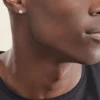 Boucles D'oreilles Puces Doreen Carre Or Blanc Oxyde De Zirconium