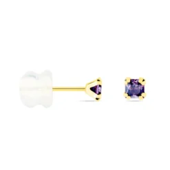 Boucles D'oreilles Puces Doreen Carre Or Jaune Oxyde De Zirconium