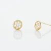 Boucles D'oreilles Puces Dorie Pastille Serti Clos Or Jaune Oxyde